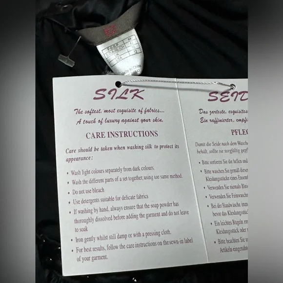 E2 Black Babydoll Midi Dress w/ Studded Detail 100% Soft Satin Silk NWT Size 12 - Picture 7 of 8